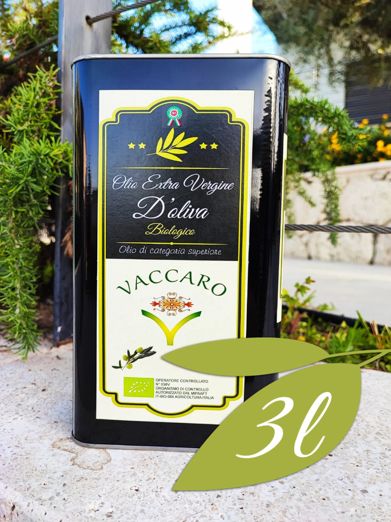 3l Olio Extravergine di Oliva Biologico Tenute Vaccaro Palma di Montechiaro